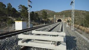 Imagen de archivo de las obras en el corredor mediterráneo en Vandellòs.