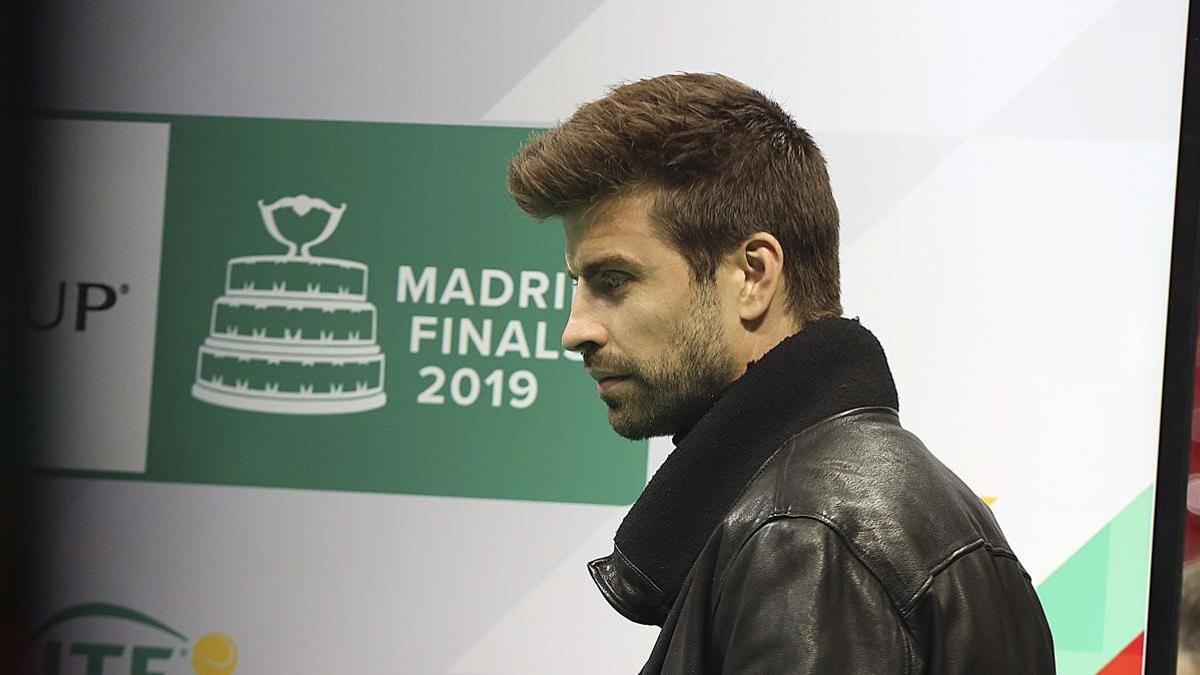 Piqué, en la presentación de la Copa Davis del 2019 en Madrid.