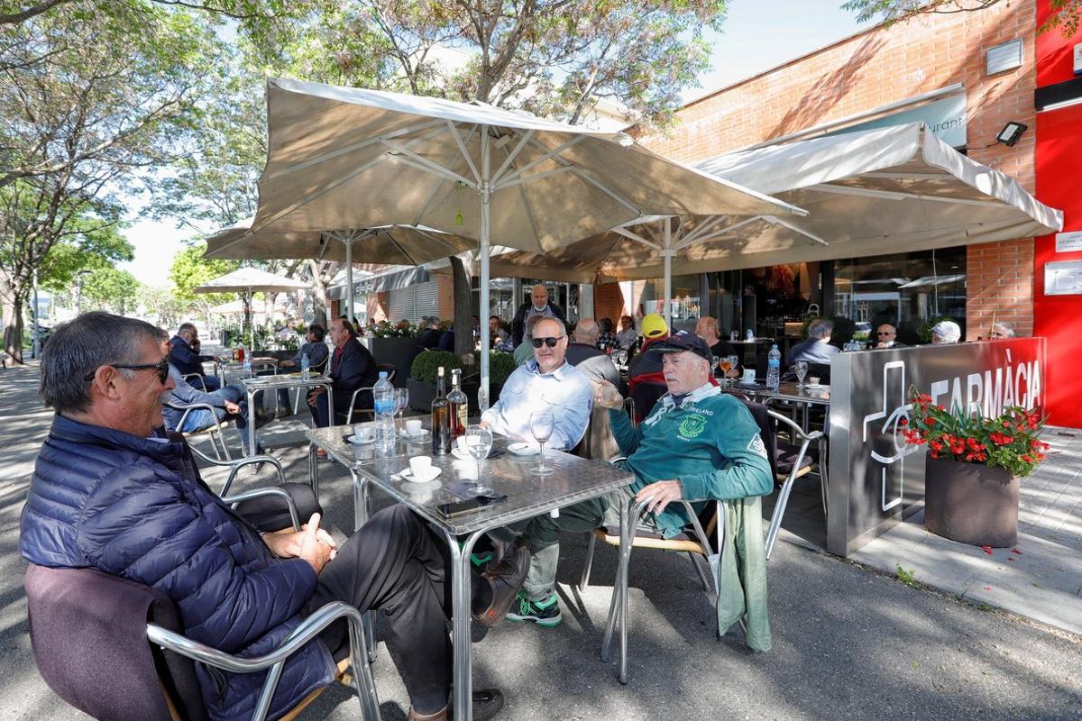 Una terraza en Igualada, que entró en fase 1 el pasado lunes.