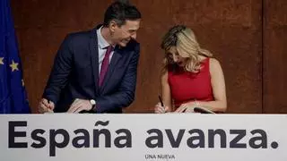 Sánchez y Díaz presentan su pacto para "cuatro años más" y esperan ahora a sus socios apelando a la "convivencia"