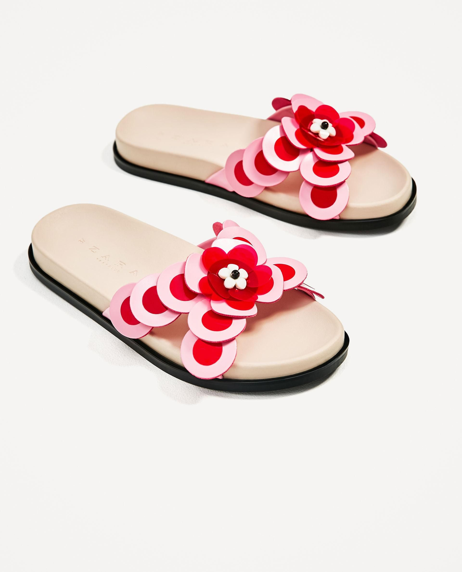 Chanclas joya: rosa y rojo