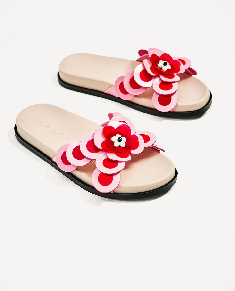 Chanclas joya: rosa y rojo