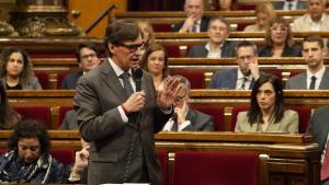 El president de la Generalitat, Salvador Illa, este miércoles en el Parlament.