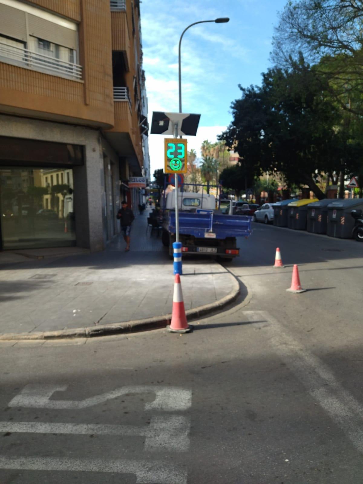 El radar situado en la calle del Magistrat Català de Gandia