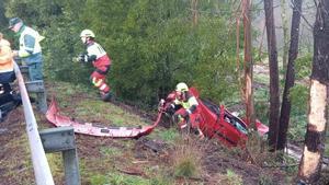 Imagen del accidente en Ponteareas (Pontevedra).
