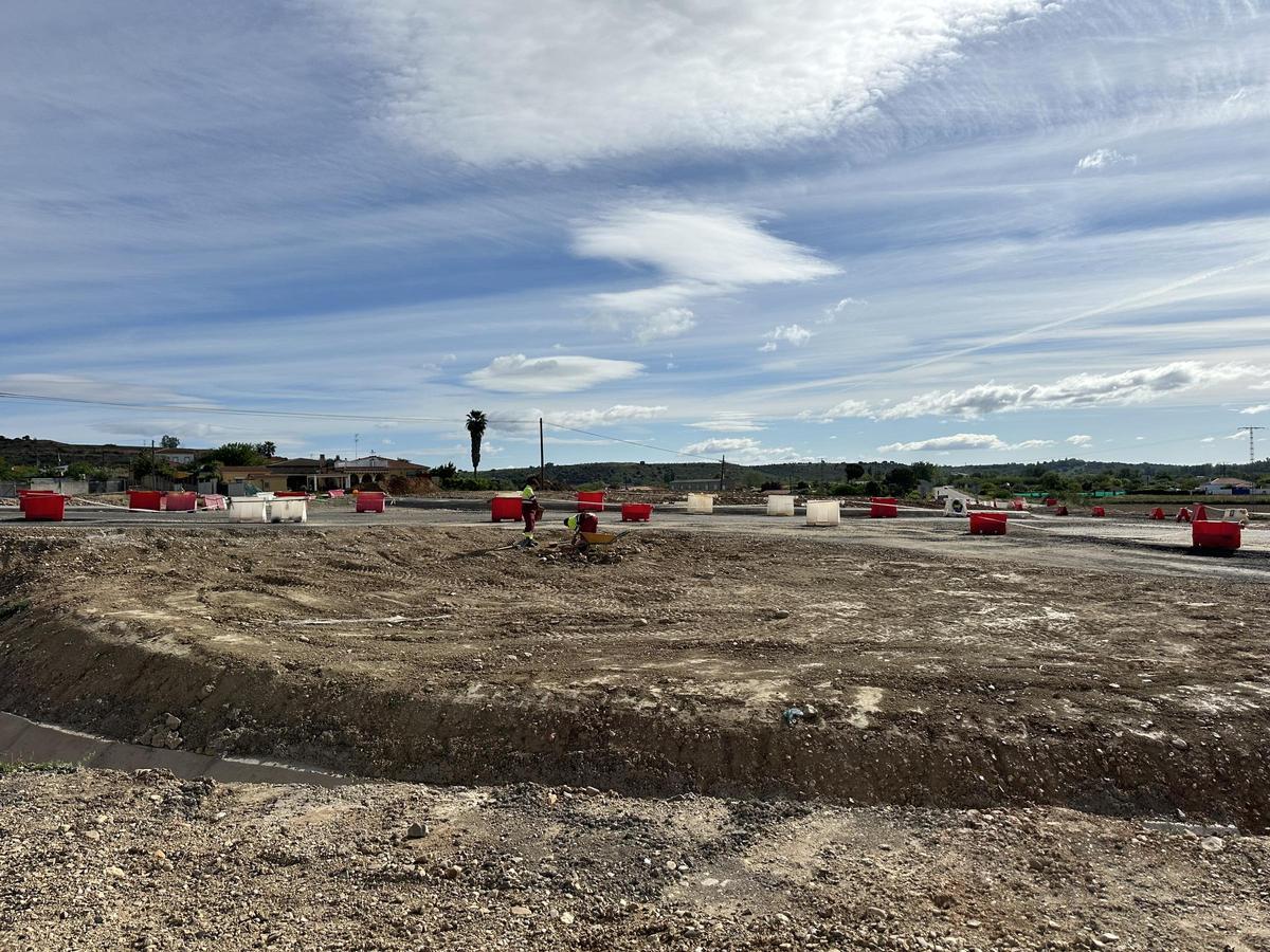 Zona en la que se ejecutan las obras en Coria.