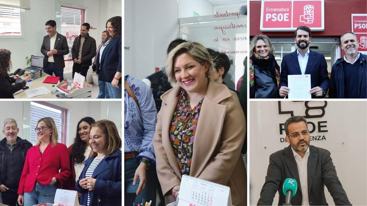 Quiénes son los cinco aspirantes a liderar el PSOE de Extremadura.