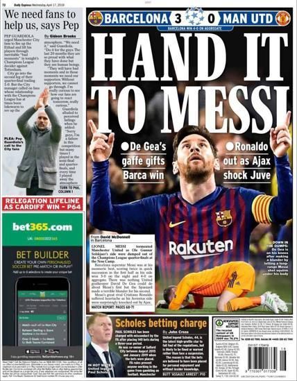 Portada EXPRESS SPORT miércoles 17 de abril 2019