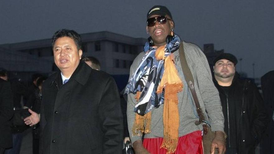 Dennis Rodman llega a Pionyang para organizar un partido con exestrellas de la NBA