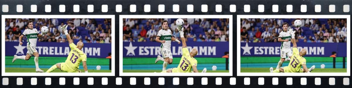 Definición del gol de Germán Valera en el Espanyol-Elche