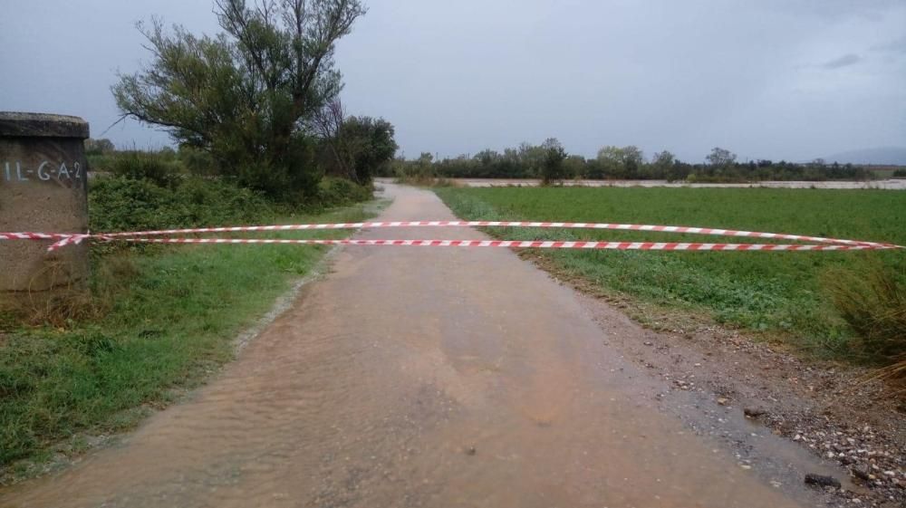 Tallen la carretera de Vilabertran a Peralada