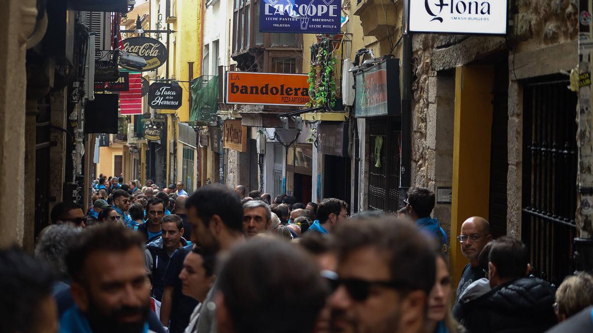 La calle de Los Herreros de Zamora durante una jornada festiva.