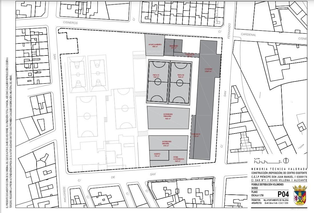 Los planos del nuevo centro escolar de Villena.