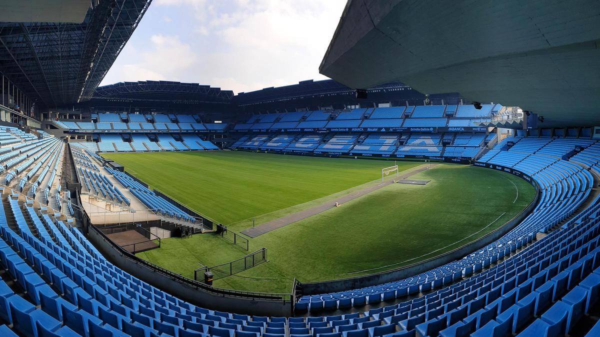 Aspecto interior del estadio de Balaídos, sede propuesta para el Mundial de 2030