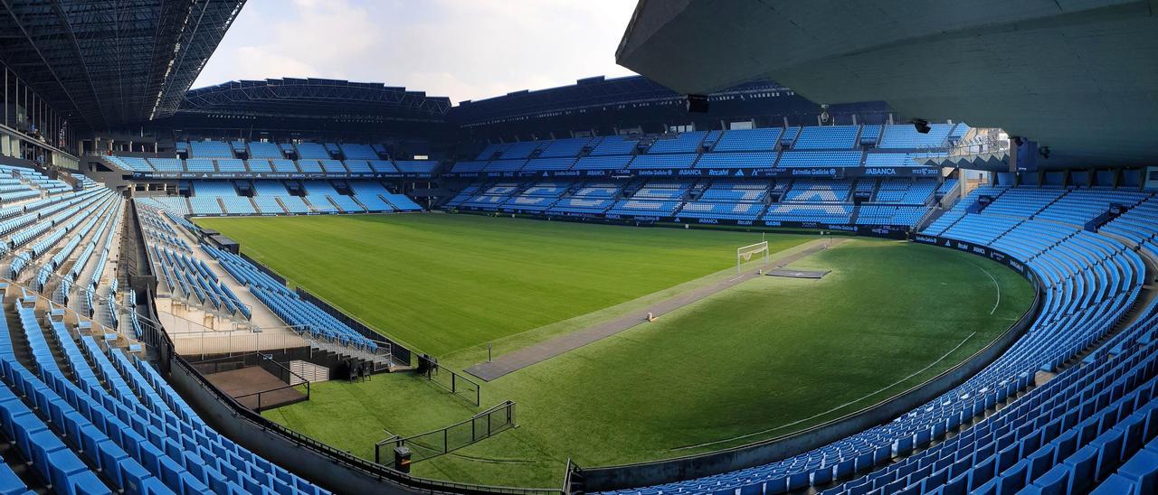 Aspecto interior del estadio de Balaídos, sede propuesta para el Mundial de 2030