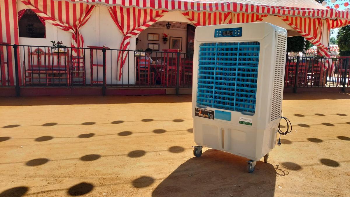 Aire acondicionado portátil..una solución en las casetas para estos días de calor.
