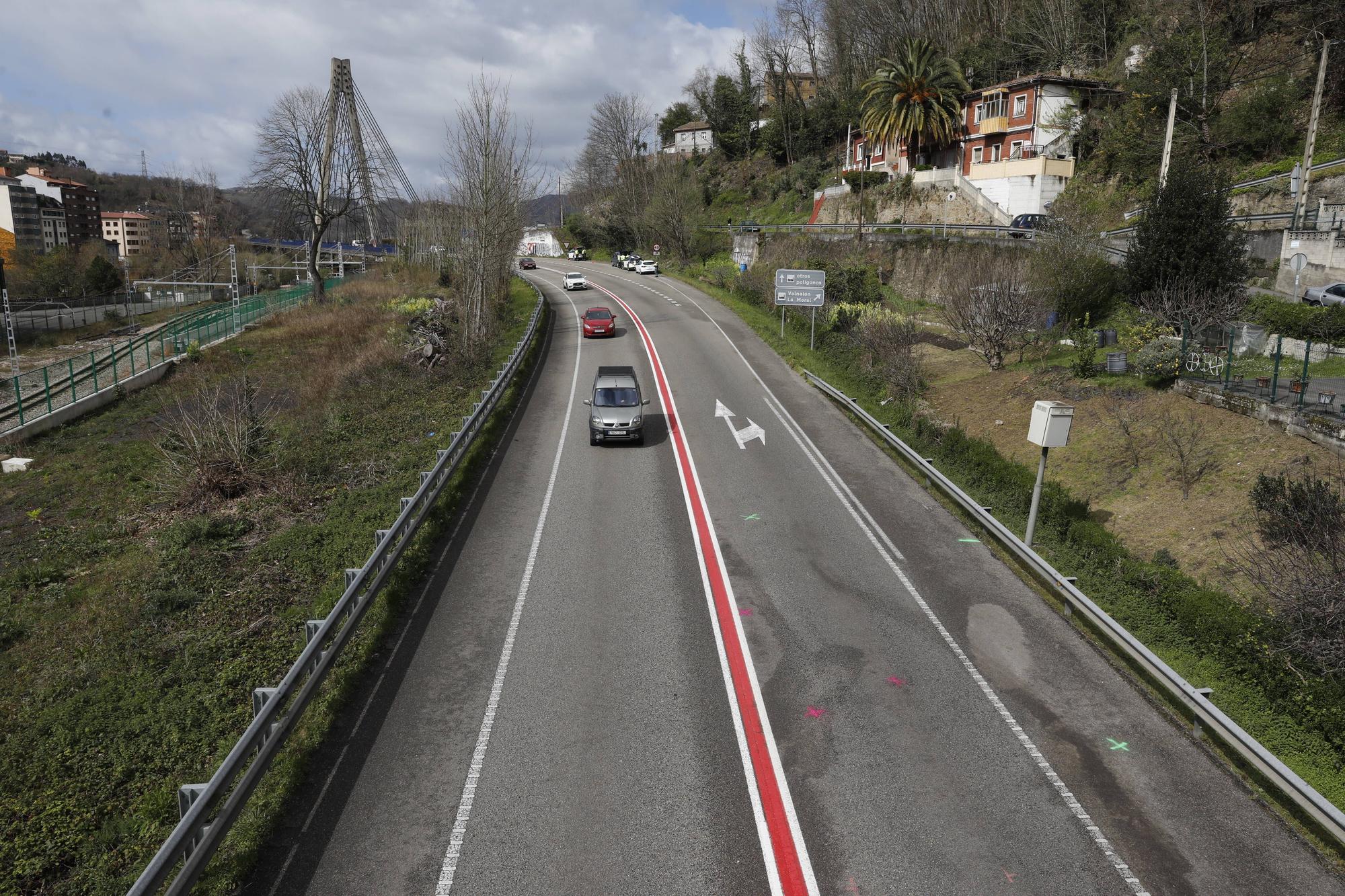 11-03-2024. Langreo. Recreación accidente mortal de tráfico en el corredor del Nalón