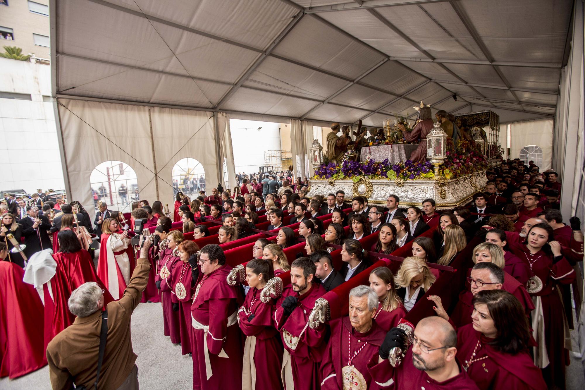 Imágenes de La Santa Cena de 2019, debido a la lluvia no pudieron procesionar.