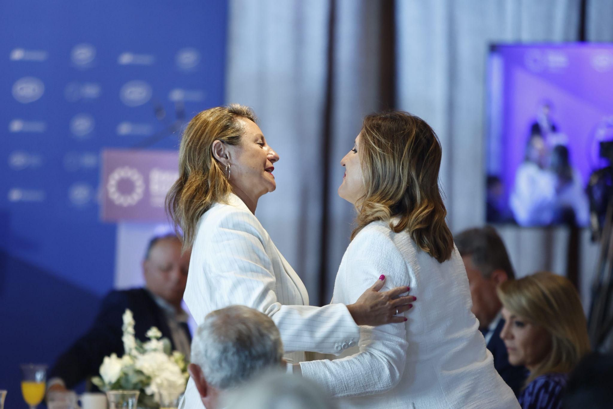 La puesta en escena de la intervención de Begoña Carrasco en el Fórum Europa