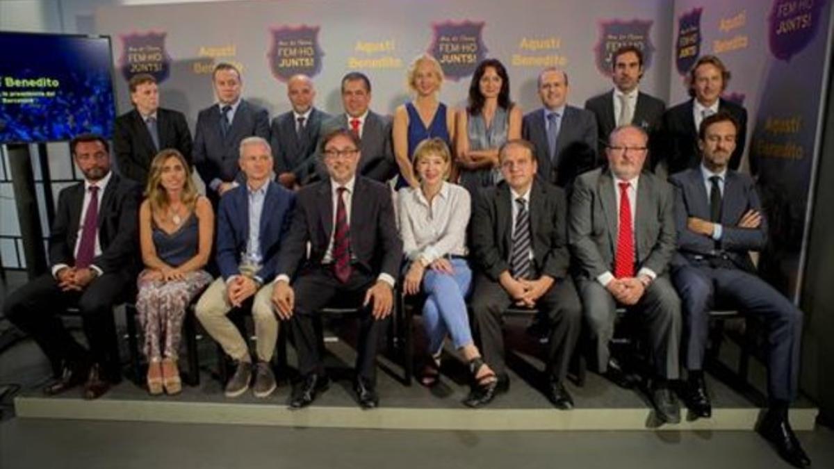 Directiva 8Benedito presentó a las 16 personas que le acompañan en la candidatura.