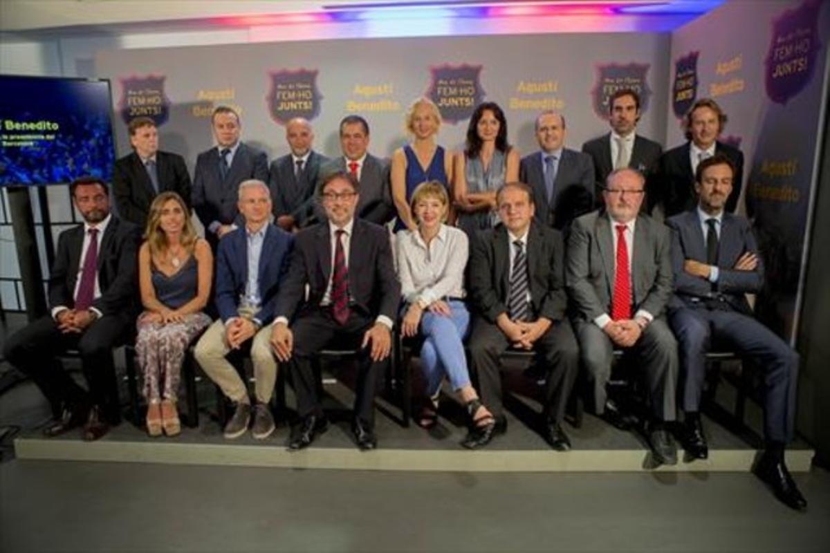 Directiva 8Benedito va presentar les 16 persones que l’acompanyen en la candidatura.