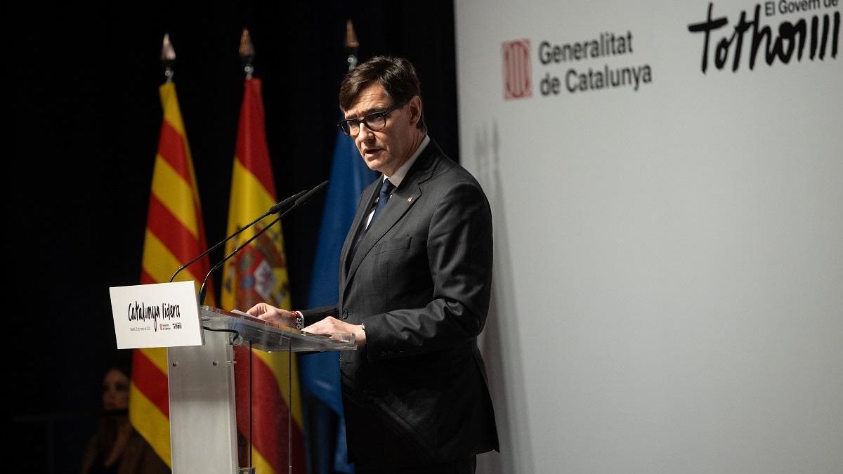 El president de la Generalitat, Salvador Illa, en una comparecencia