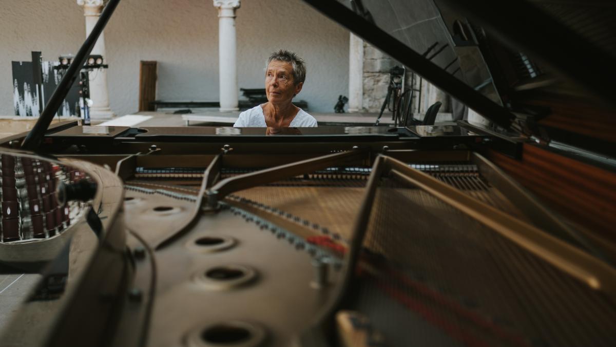 Maria João Pires, este lunes, en el claustro de Sant Domingo de Pollença.