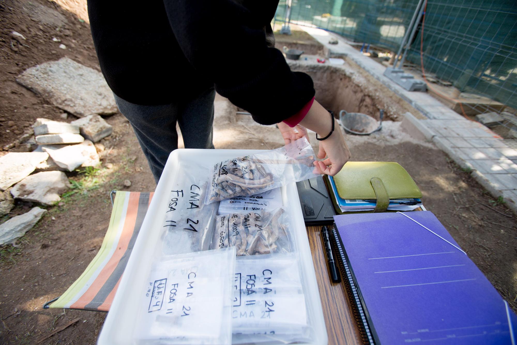 Exhumación en el cementerio de Alicante de los cuerpos represaliados durante la Guerra Civil