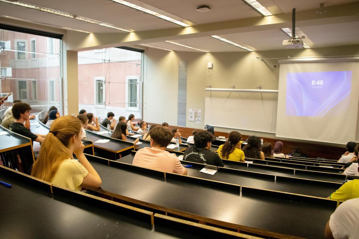 Pruebas de selectividad en el campus de la Ciutadella de la UPF de Barcelona