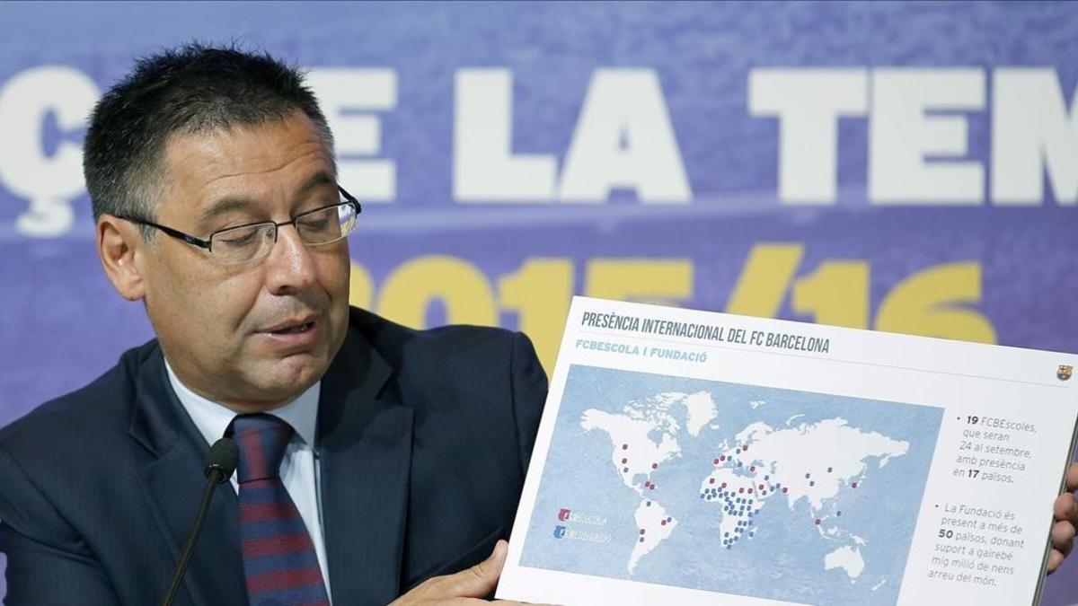 Bartomeu, en la rueda de prensa de balance de final de temporada.