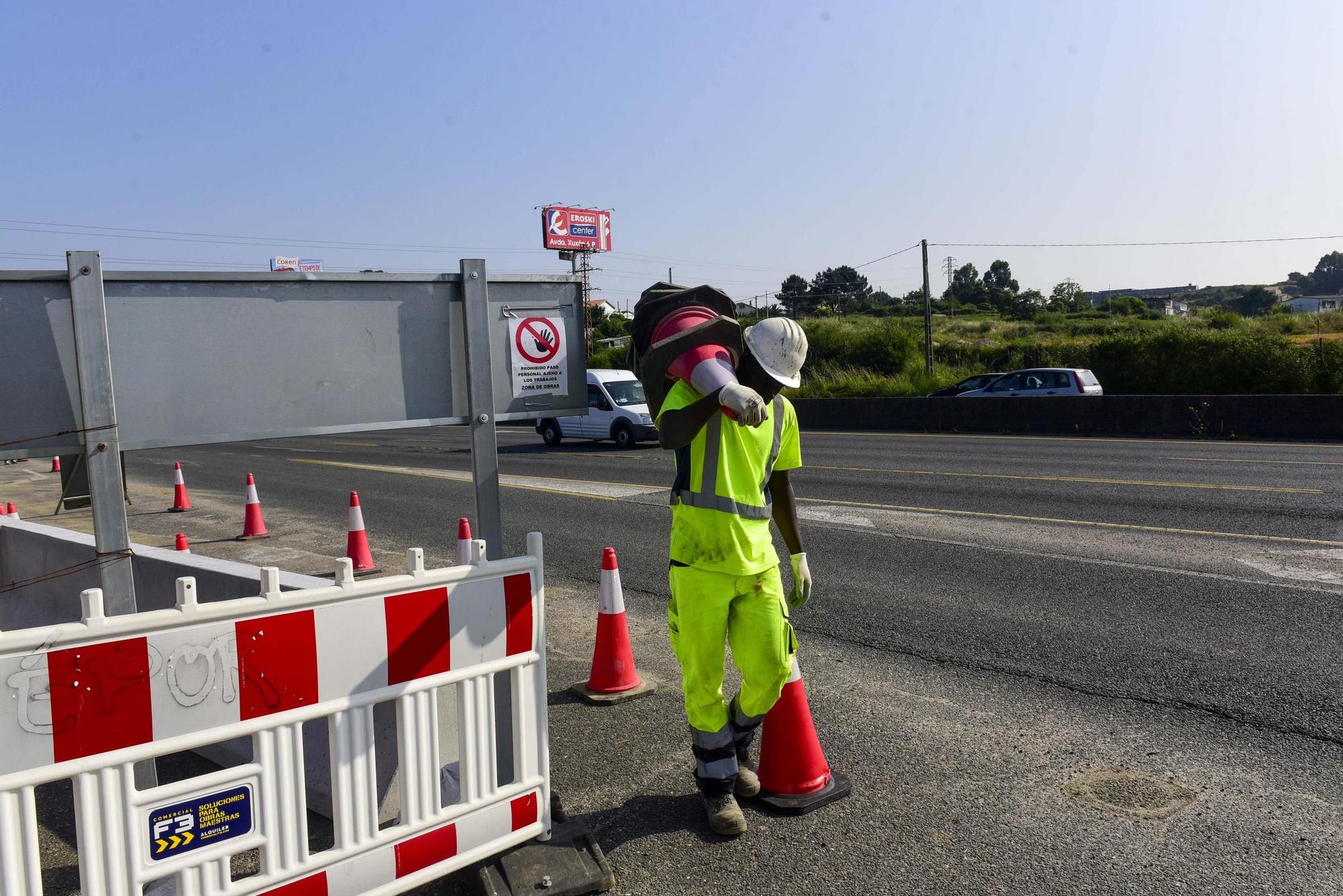 Cortes de tráfico en el acceso a A Zapateira por las obras de remodelación de Alfonso Molina