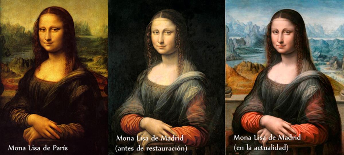 Comparación de las diferentes versiones de la Mona Lisa