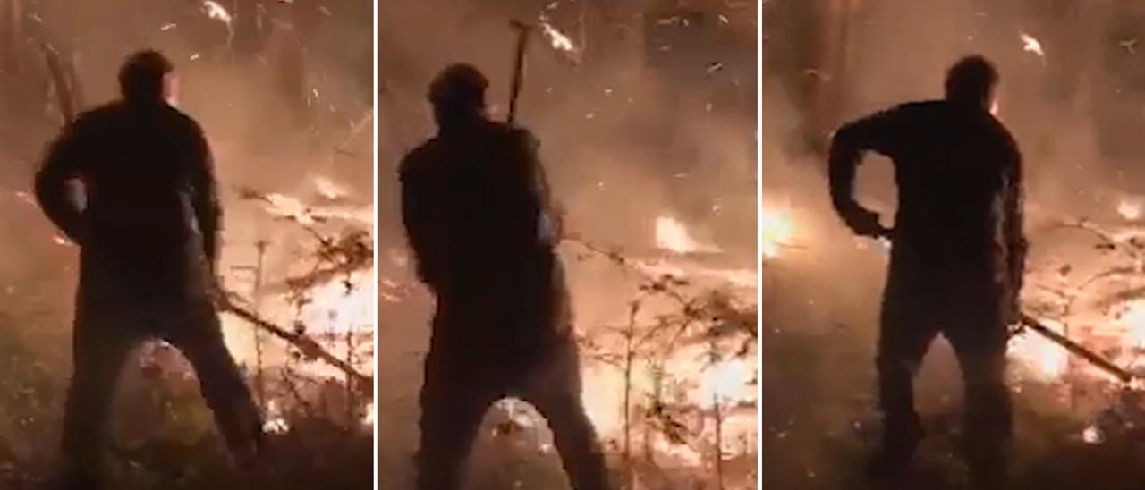 La lucha de unos vecinos de Piloña contra las llamas: "Estuvimos toda la noche tratando de apagarlo"