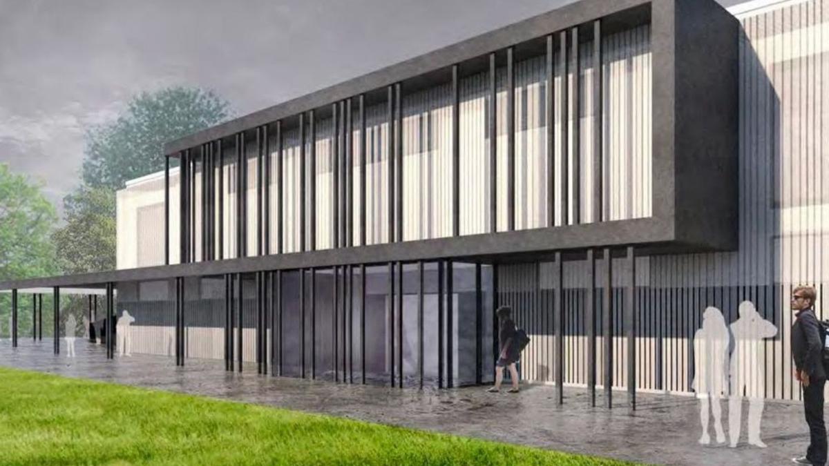 Recreación de la fachada del polideportivo de Tarrío tras la reforma. |  LOC