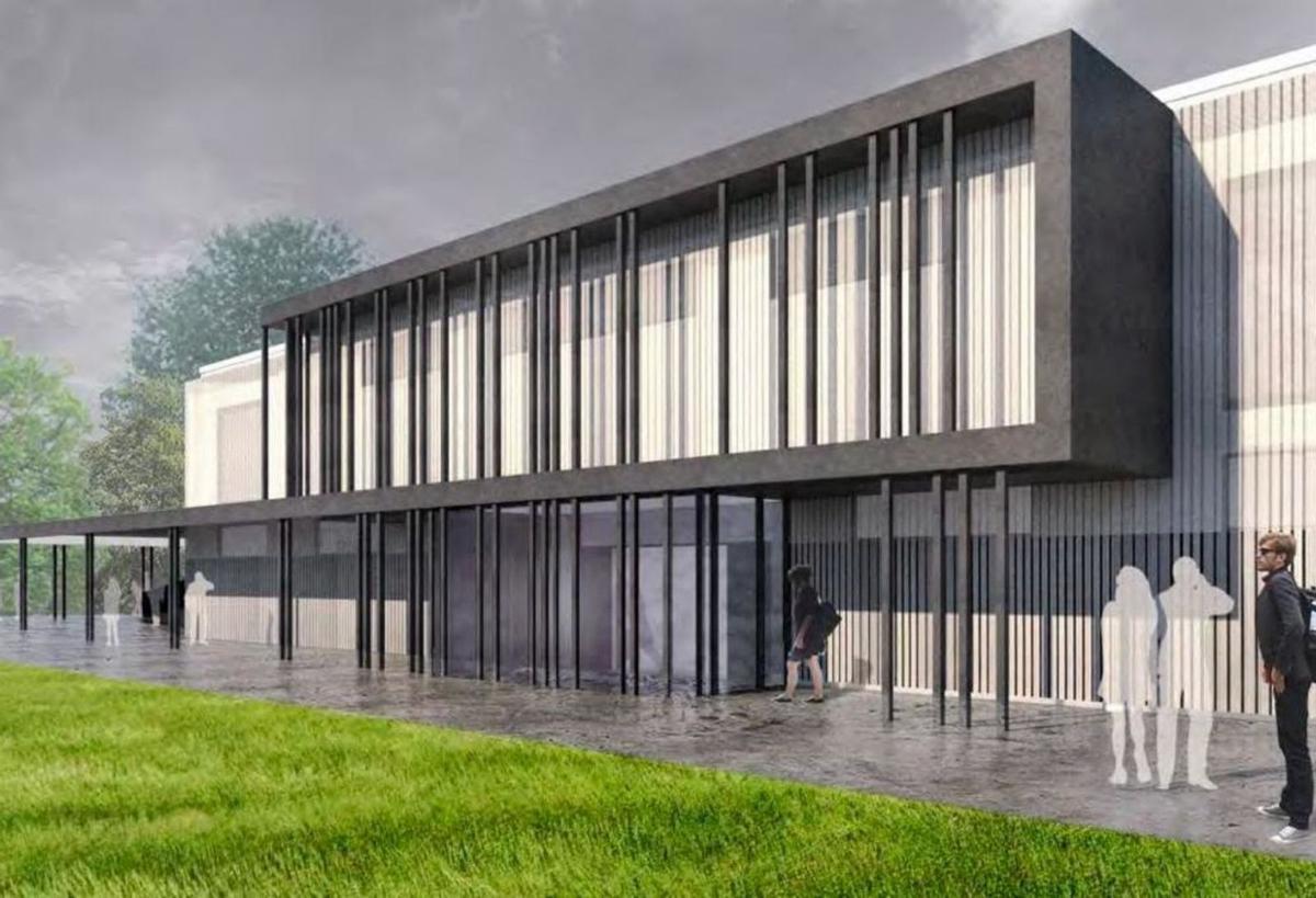 Recreación de la fachada del polideportivo de Tarrío tras la reforma. | LOC