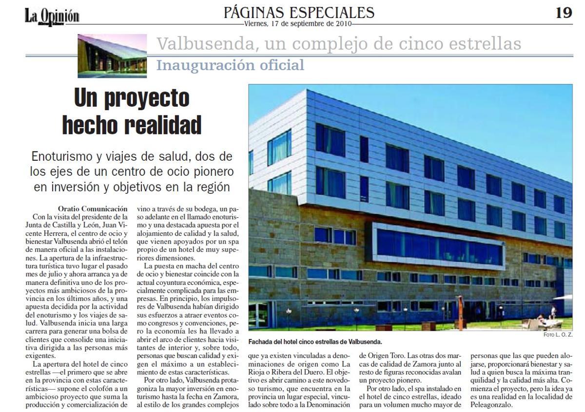 Inauguración del complejo Valbusenda.