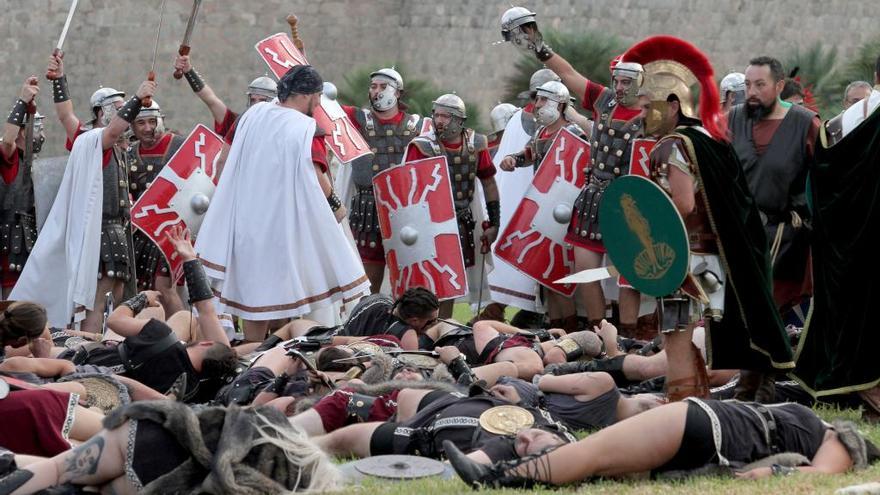 Una escena del acto de la Batalla en las pasadas fiestas históricas.