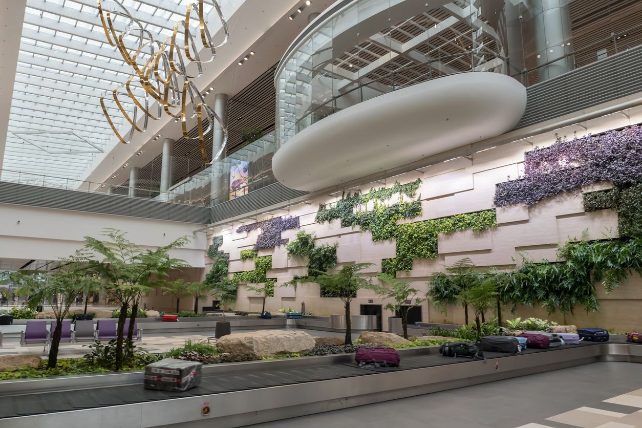 Maletas en la terminal 4 del aeropuerto de Changi, Singapur.