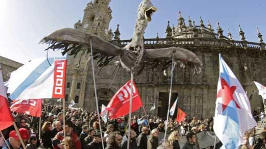 Imagen de la marcha en Santiago.