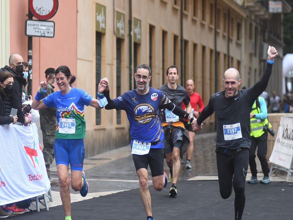 Llegada y podios de la 10k, la media maratón y la maratón de Murcia (I)