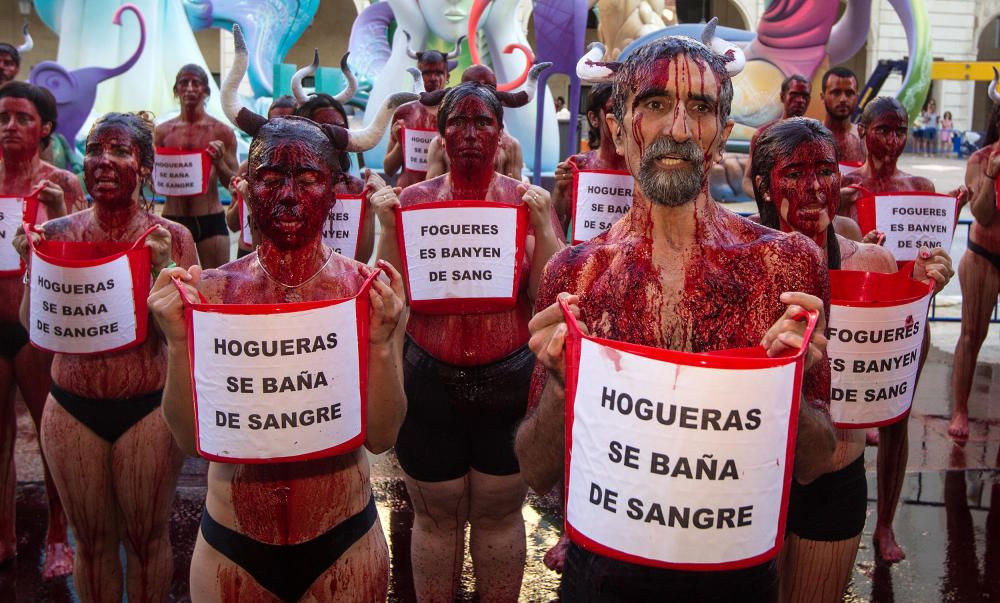 La manifestación organizada por la Asociación Animalista arrancó en la Plaza de la Estrella, finalizando en la Plaza del Ayuntamiento