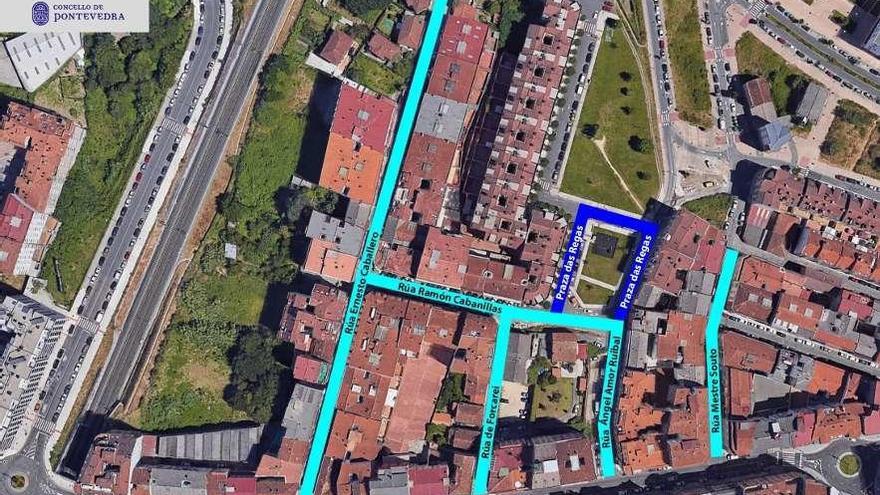 Las calles de O Castañal hacia las que se extiende la reforma de Loureiro Crespo. // Faro