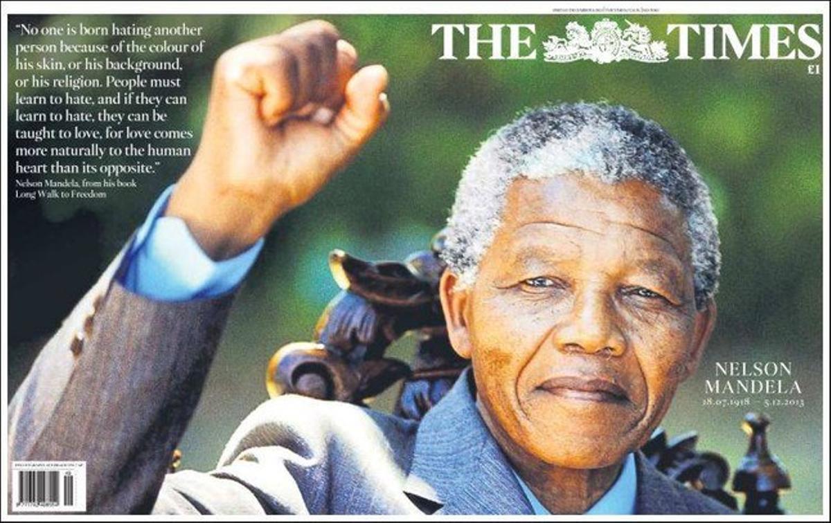 Portada de l’edició britànica de ’The Times’. Portada de l’edició britànica de ’The Times’.