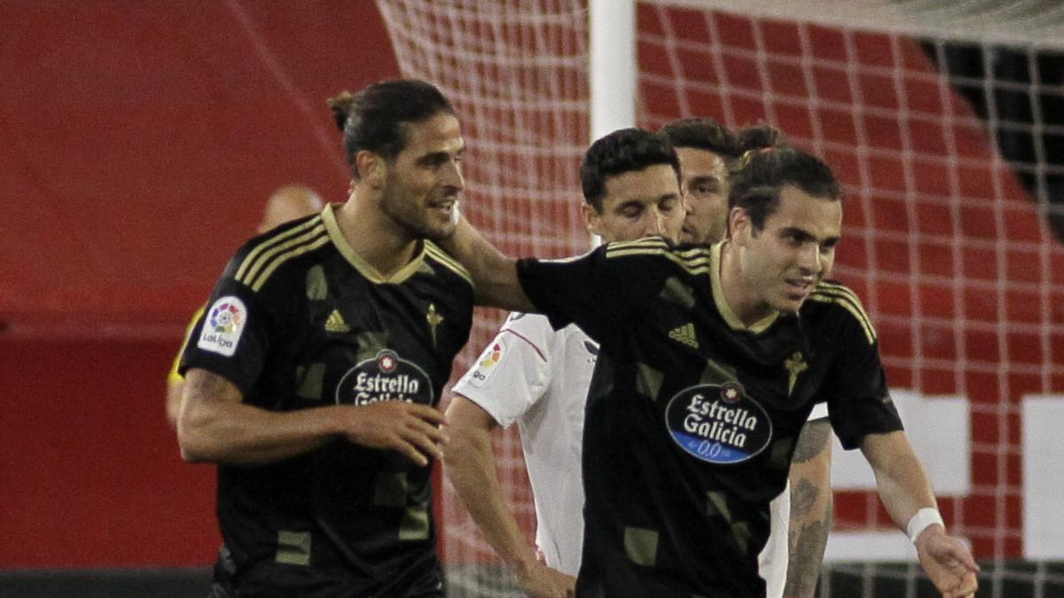 Paciencia y Miguel Rodríguez, en un partido de la pasada temporada