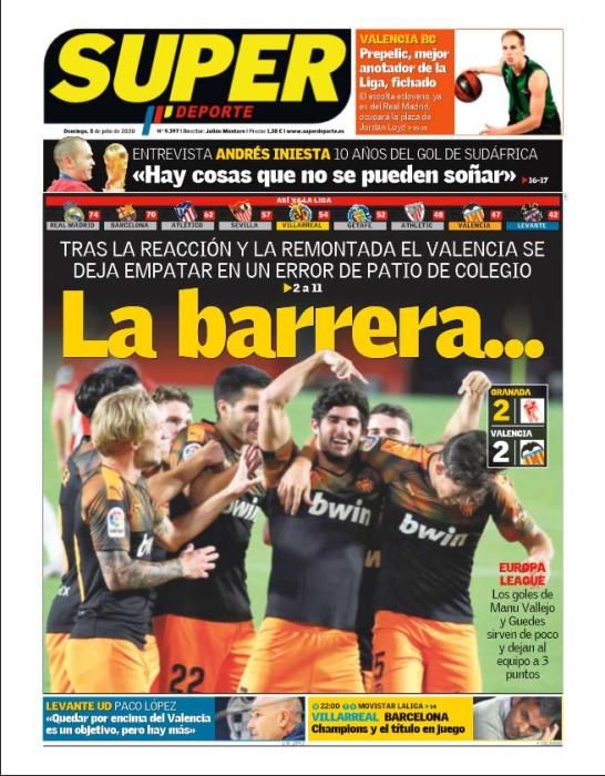 Portada SUPERDEPORTE domingo 5 julio 2020