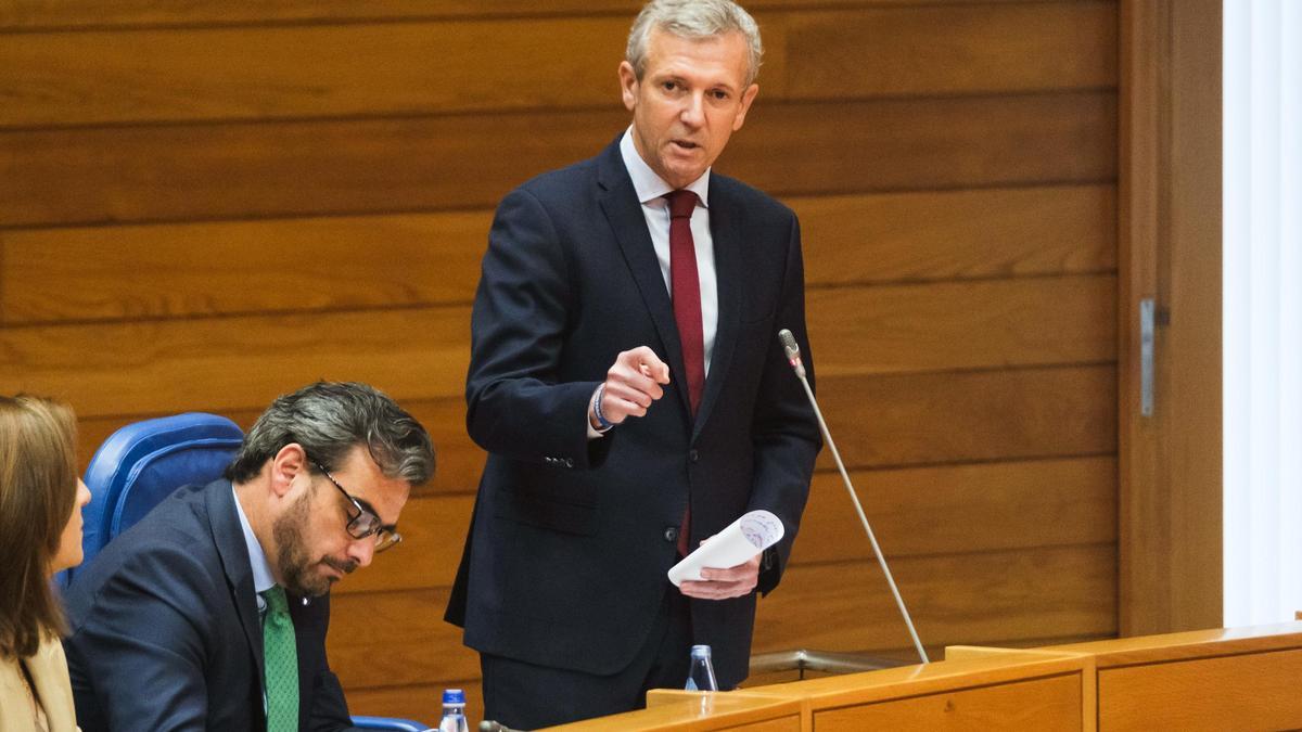 El presidente de la Xunta, Alfonso Rueda, en el Parlamento de Galicia