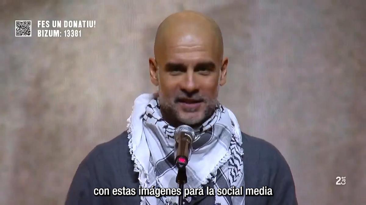 Guardiola en el concierto Act X Palestine: "Los hemos dejado solos, abandonados"