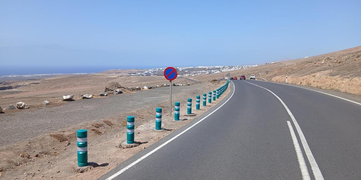 Carretera junto a Las Grietas, en el límite de los municipios de San Bartolomé y Tías