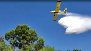 La rápida actuación evita que un incendio en un bancal de Fontanars salte a un pinar y se convierta en un peligroso fuego