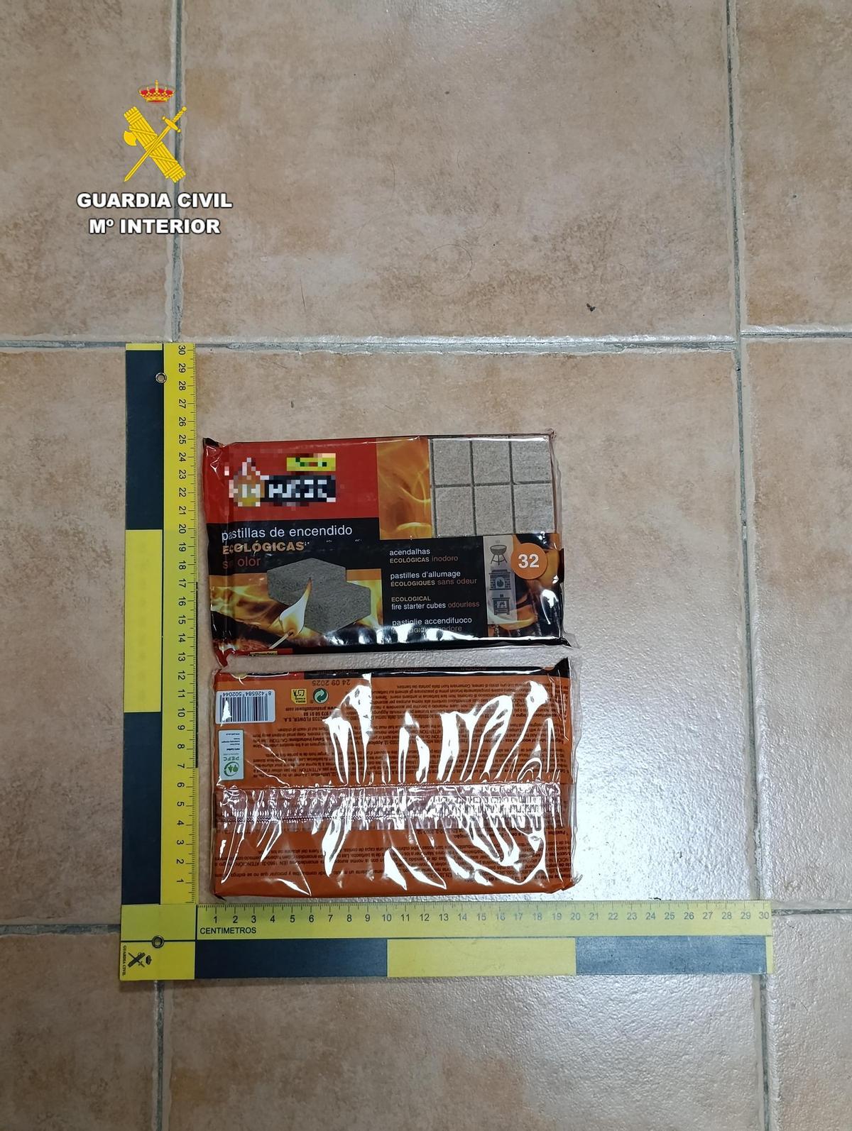 Pastillas incendiarias incautadas al hombre que provocaba incendios en el entorno de la Calderona.